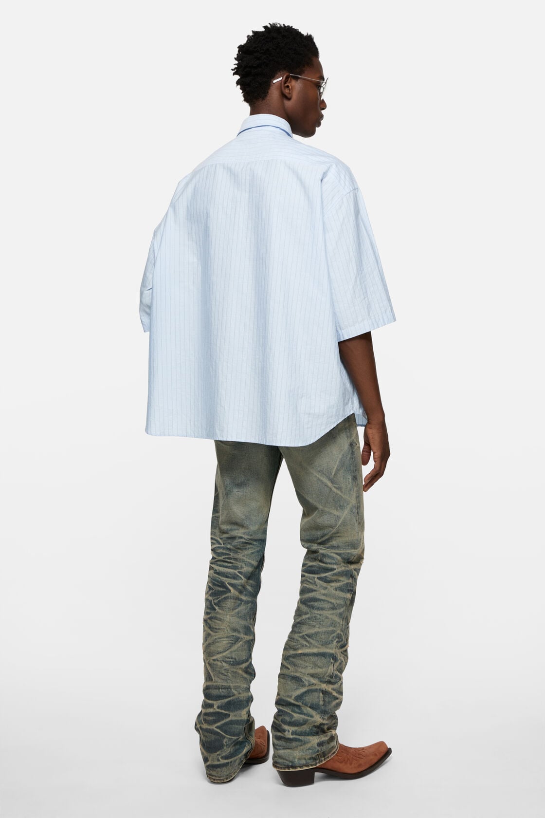 Acne Studios Striped poplin shirt - Baby blue
