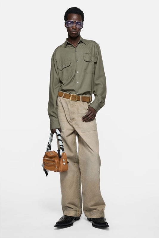Acne Studios Button-up shirt with logo - Olive green