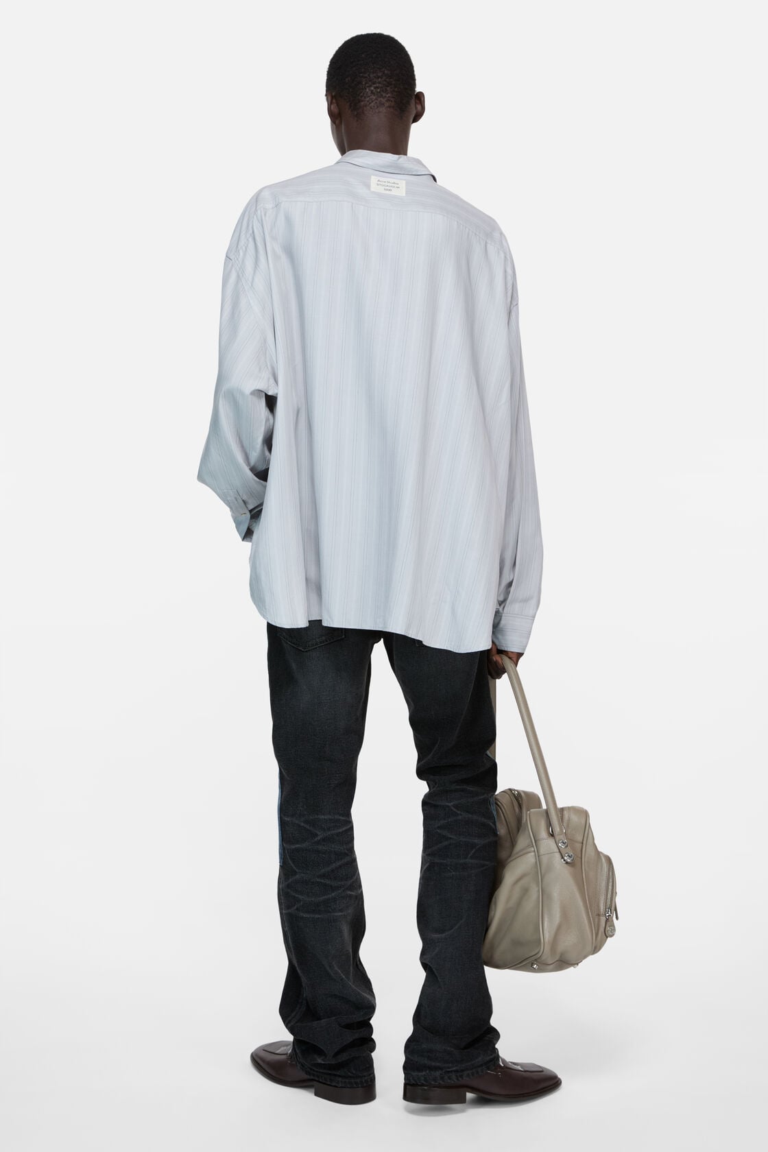 Acne Studios Striped button-up shirt - Grey/multi