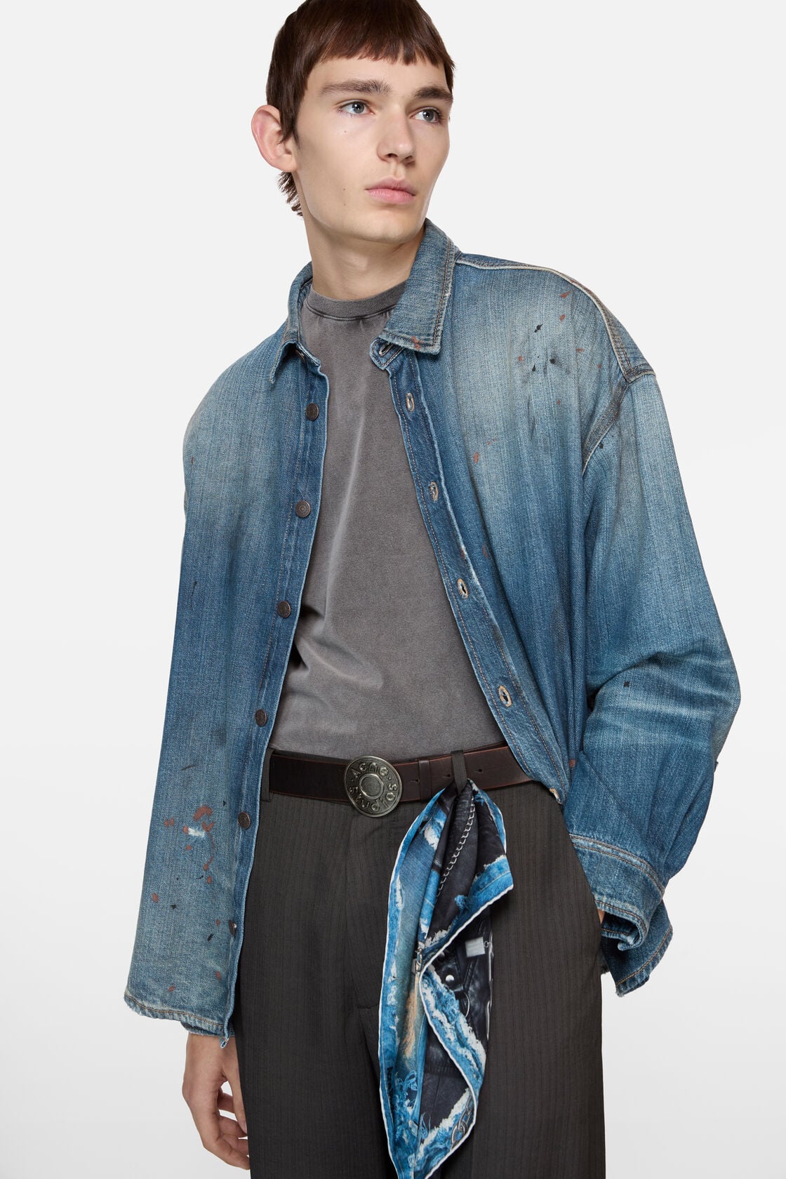 Acne Studios Denim button-up shirt - Mid Blue