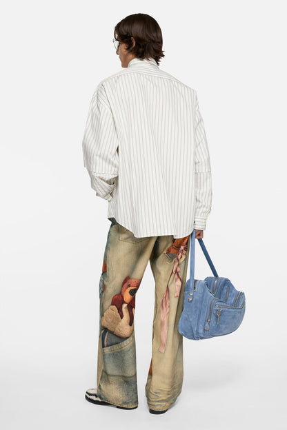 Acne Studios Double-sleeve striped shirt - Off white/grey