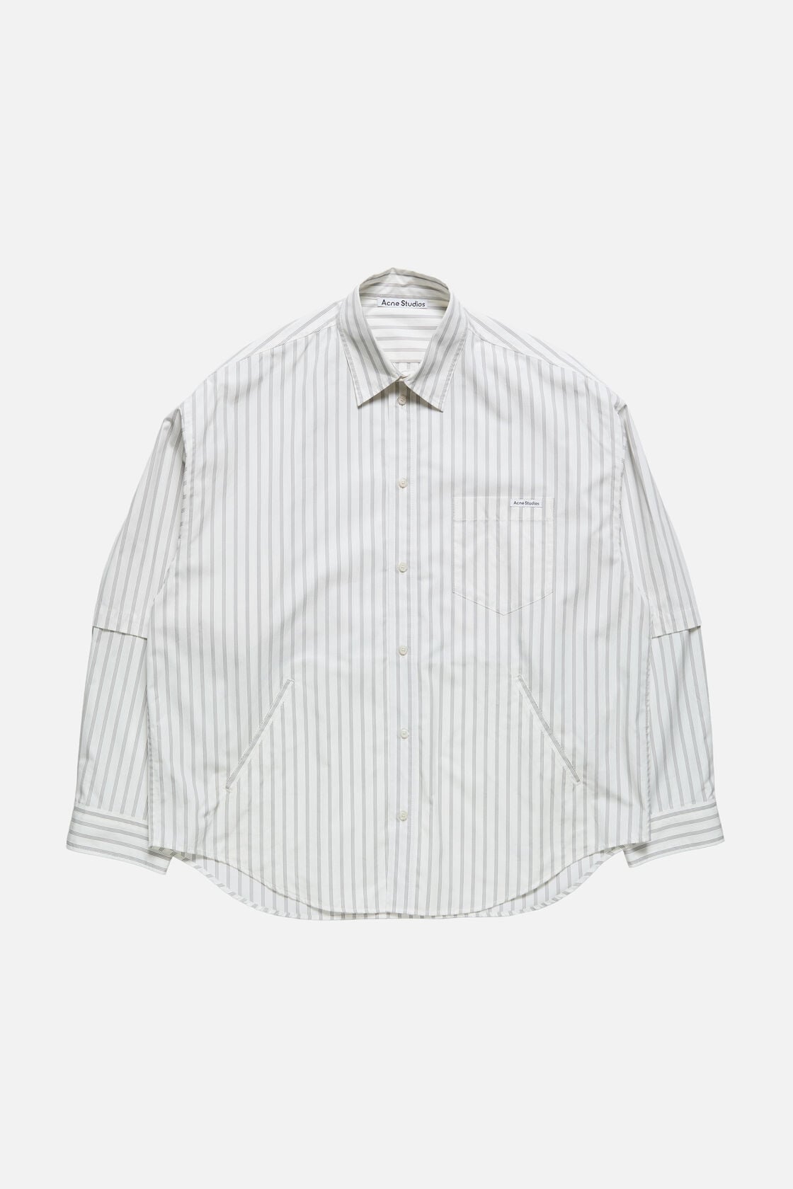Acne Studios Double-sleeve striped shirt - Off white/grey