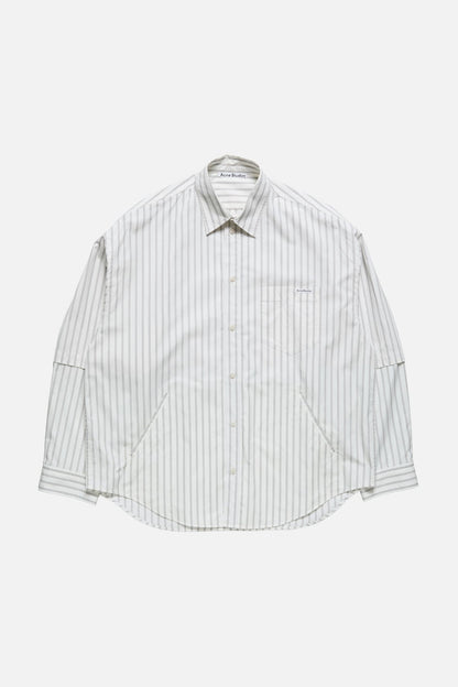 Acne Studios Double-sleeve striped shirt - Off white/grey