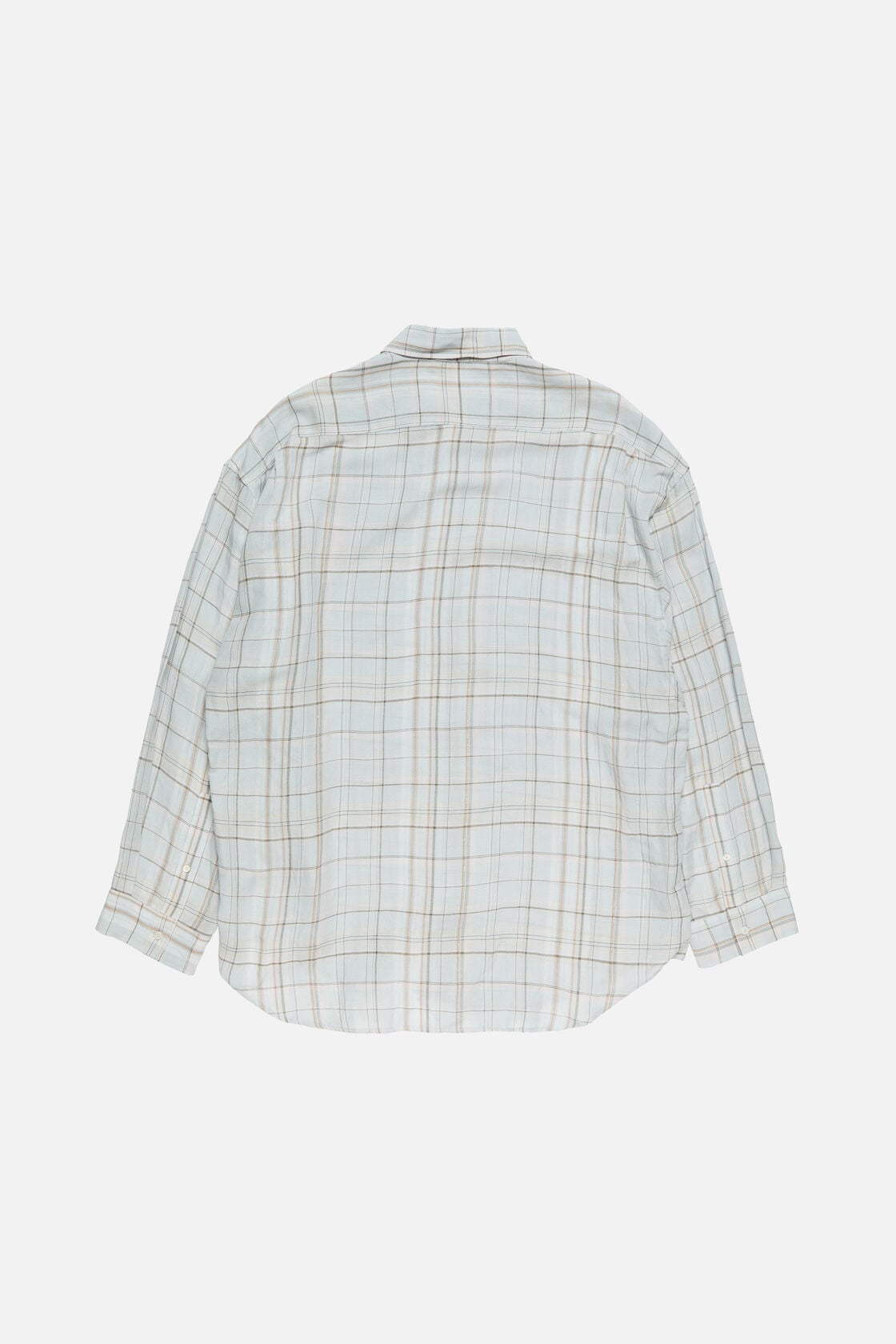 Acne Studios Linen check button-up shirt - Grey/pink