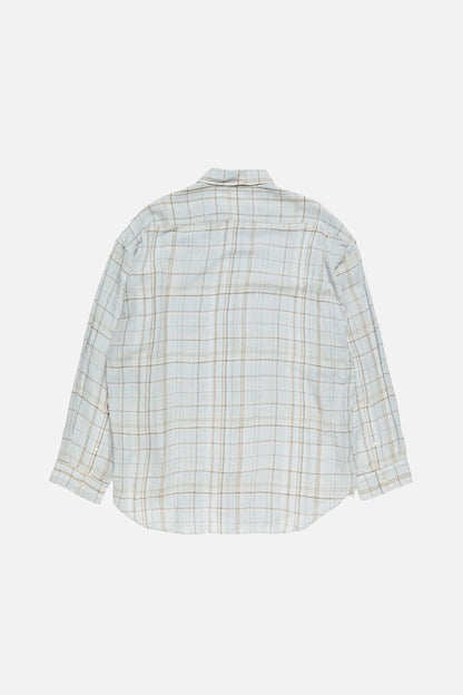 Acne Studios Linen check button-up shirt - Grey/pink