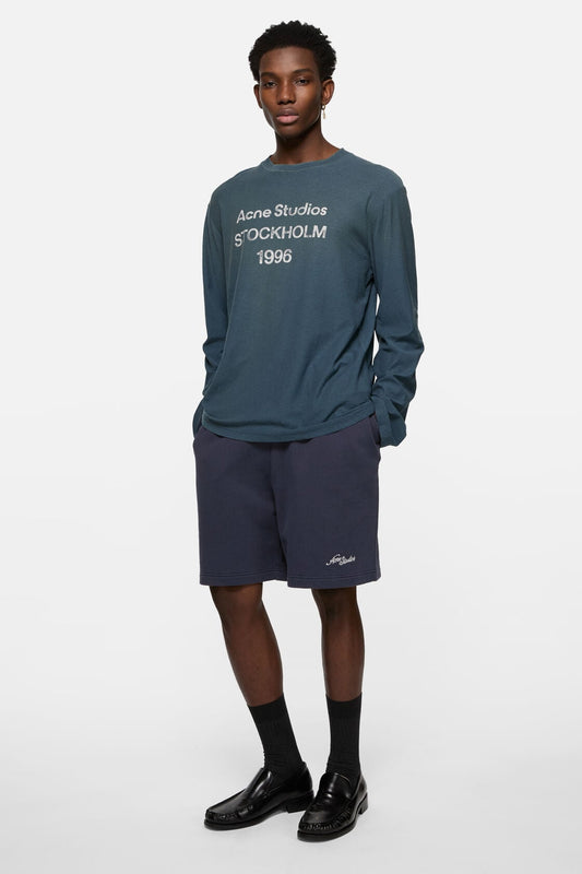 Acne Studios Fleece shorts with logo - Dark navy