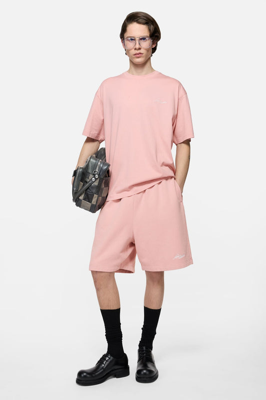 Acne Studios Fleece shorts with logo - Faded pink
