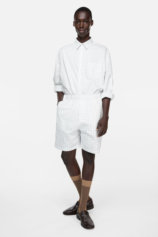 Acne Studios Casual check shorts - White/black