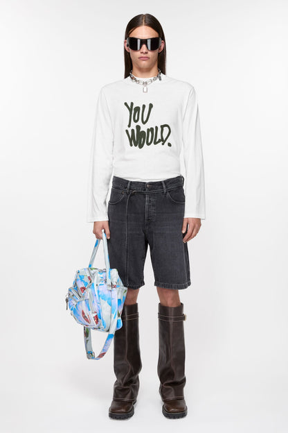 Acne Studios Loose fit denim shorts - Black