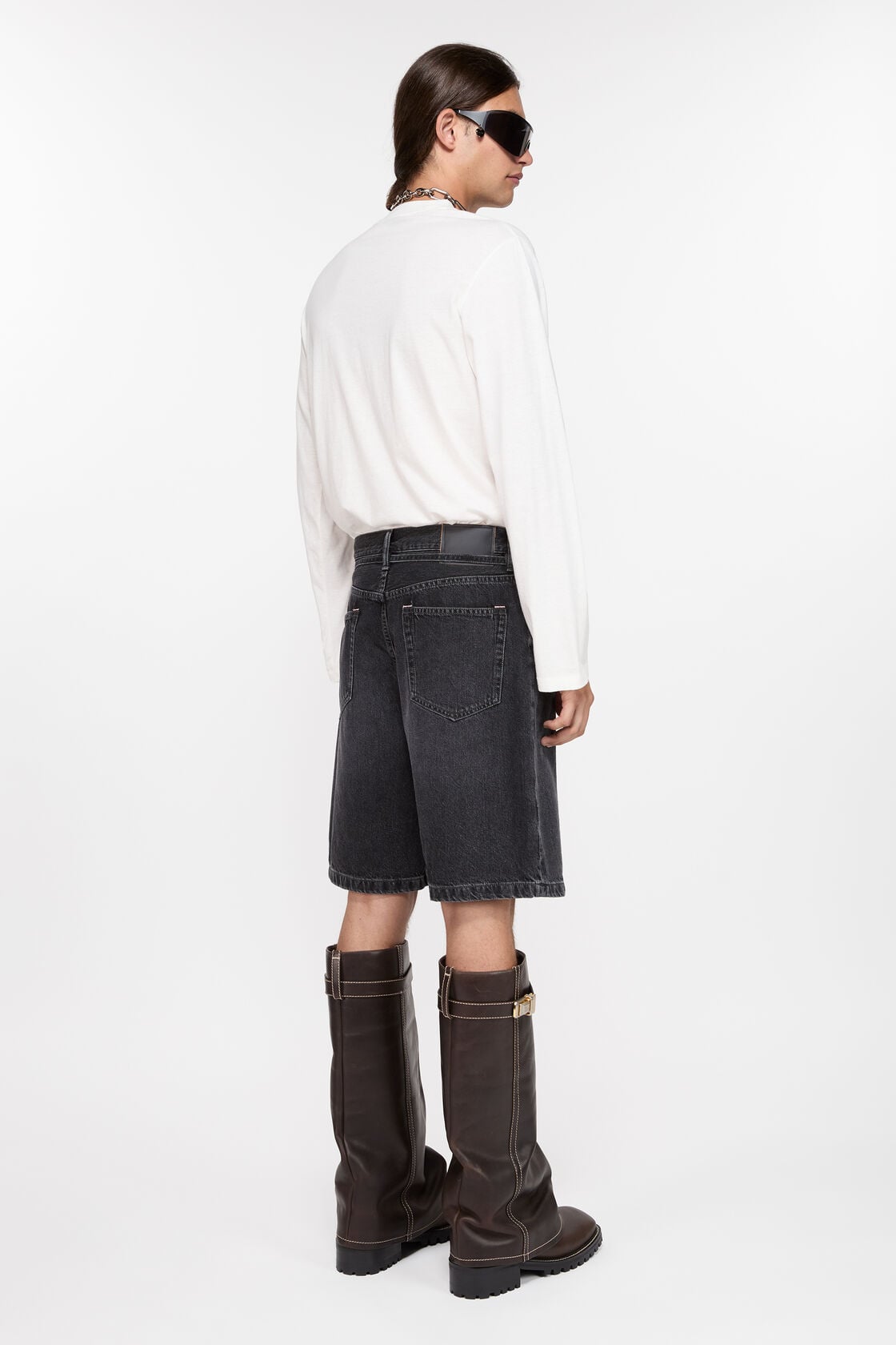 Acne Studios Loose fit denim shorts - Black