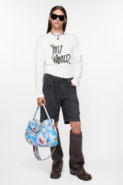 Acne Studios Loose fit denim shorts - Black