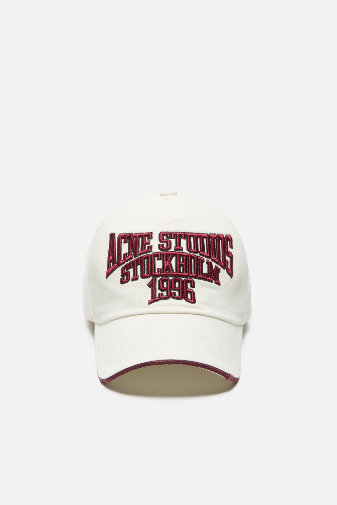 Acne Studios Embroidered logo hat - White/red