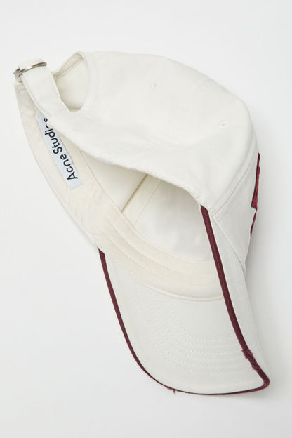 Acne Studios Embroidered logo hat - White/red
