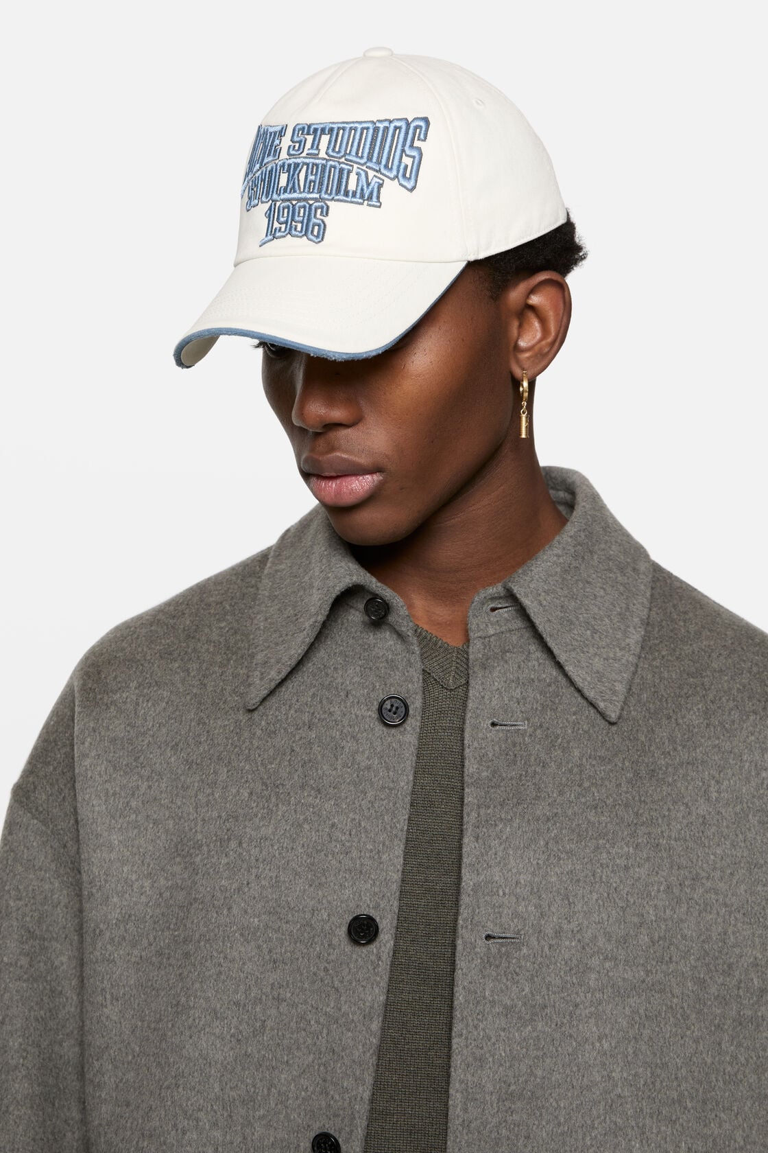 Acne Studios Embroidered logo hat - White/grey