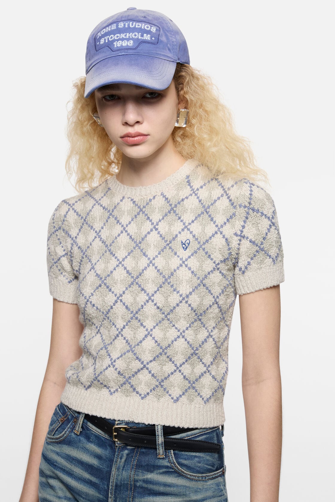 Acne Studios Screenprint baseball cap - Navy