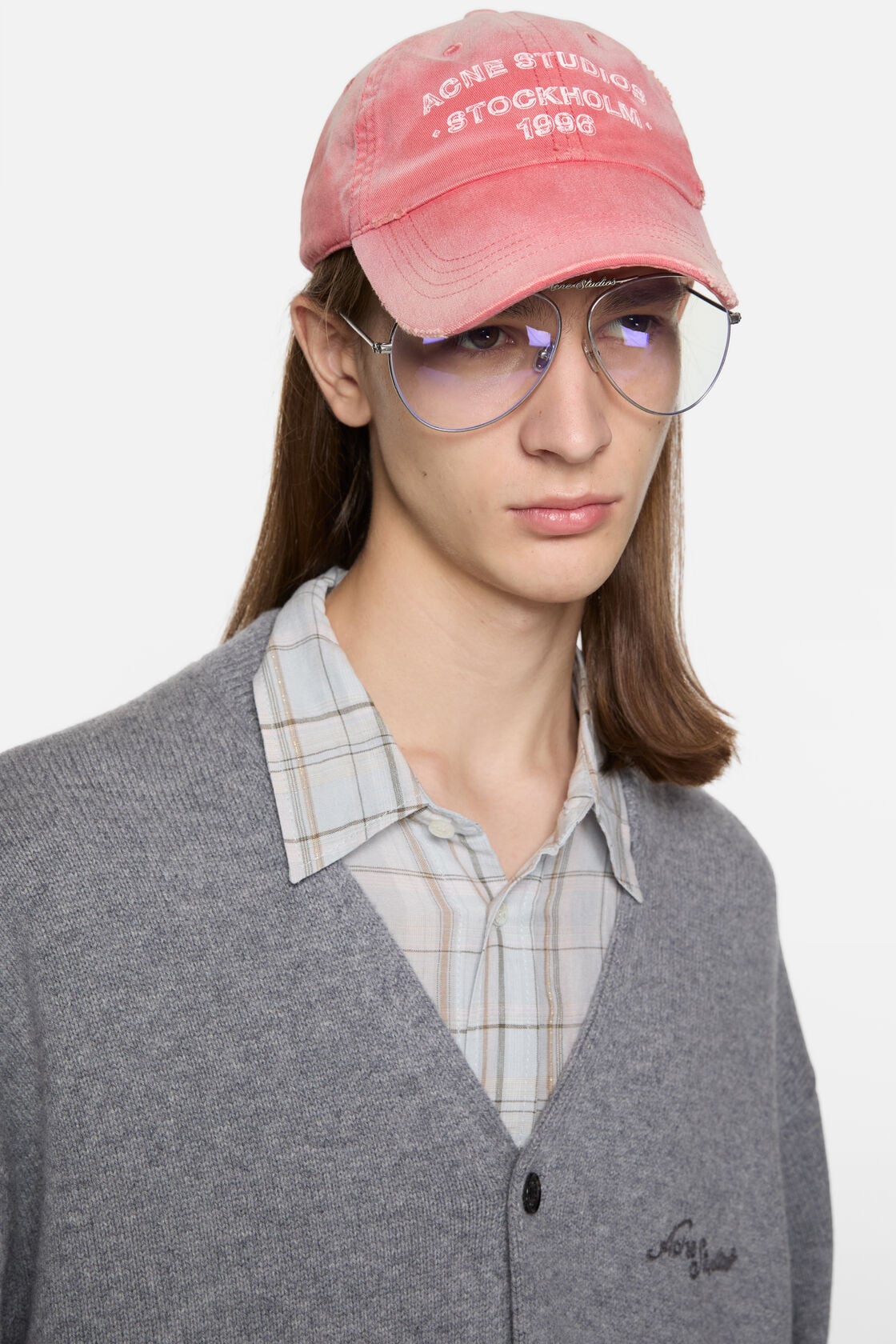 Acne Studios Sprayed logo cap - Red