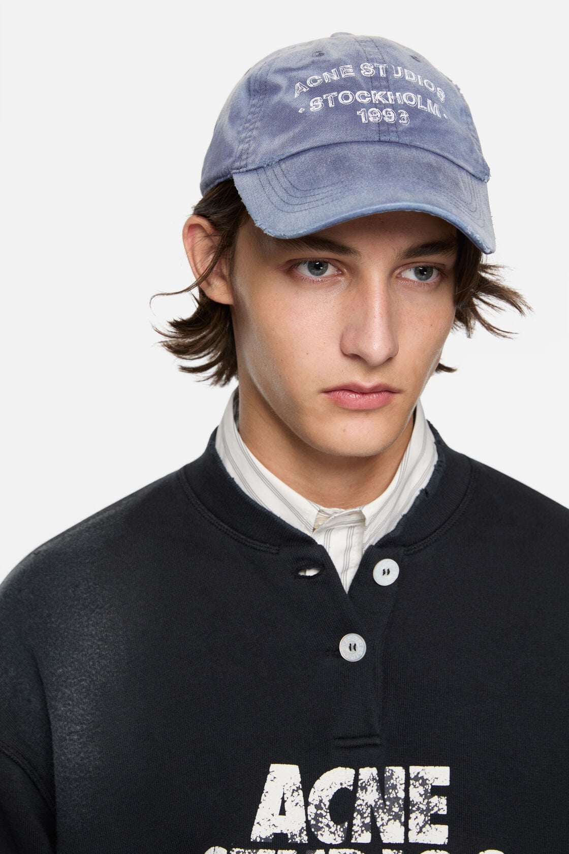 Acne Studios Sprayed logo cap - Navy