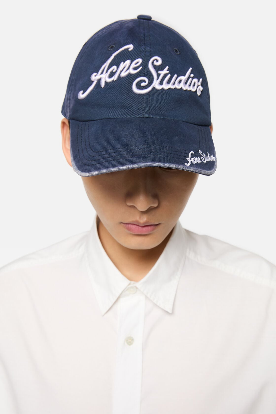 Acne Studios Embroidered logo cap - Deep blue