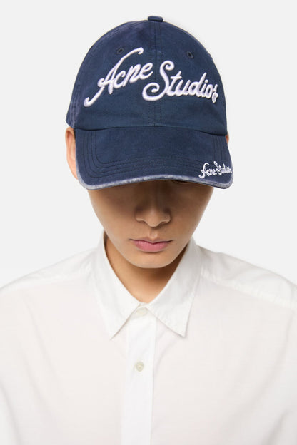 Acne Studios Embroidered logo cap - Deep blue