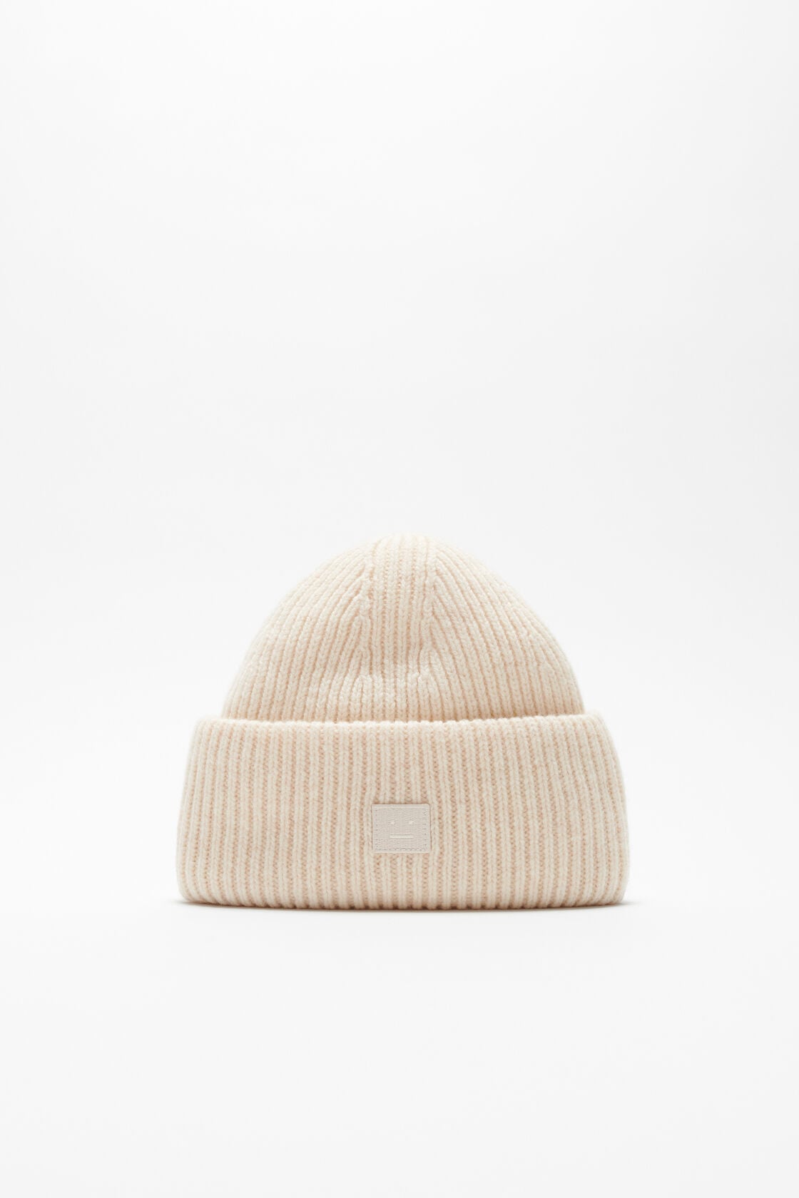 Acne Studios Small face logo beanie - Oatmeal melange