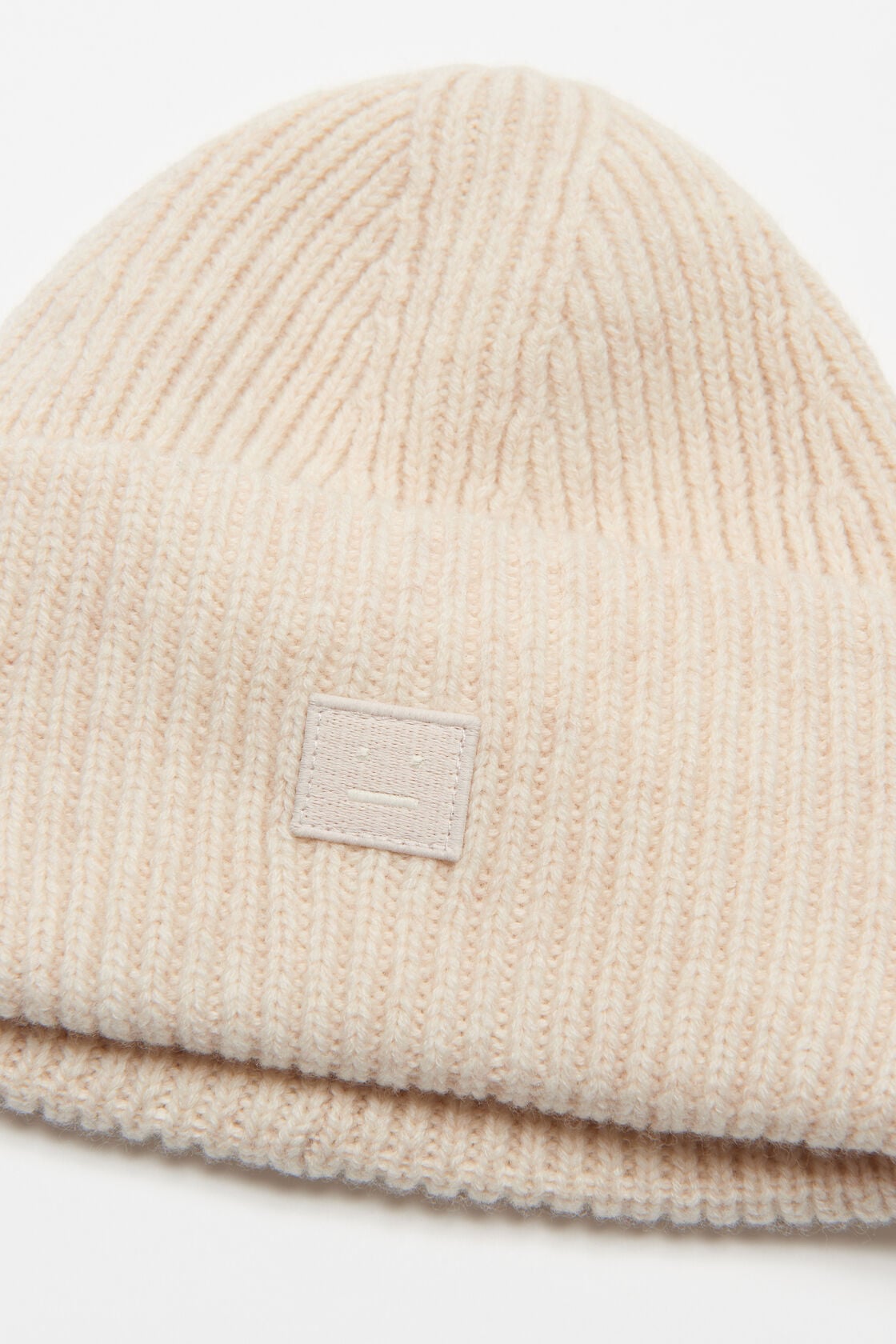 Acne Studios Small face logo beanie - Oatmeal melange