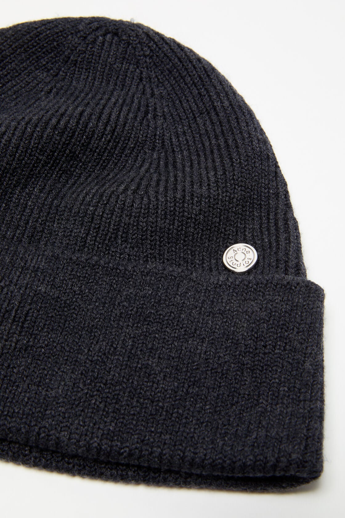 Acne Studios Wool beanie with rivet - Dark Navy Melange