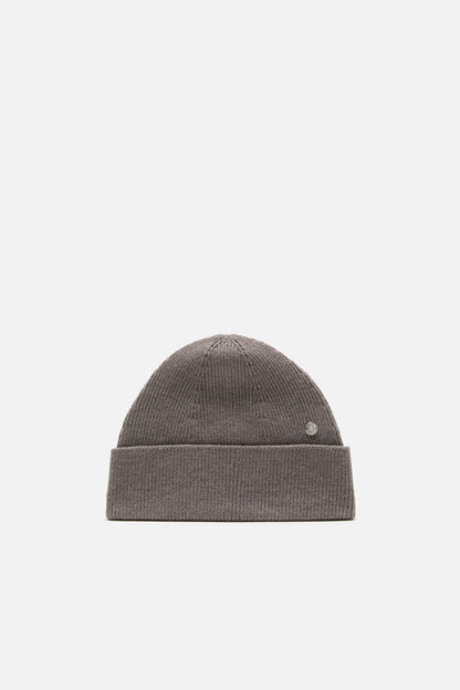Acne Studios Wool beanie with rivet - Warm Grey Melange