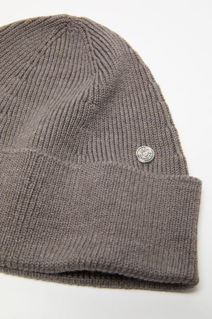 Acne Studios Wool beanie with rivet - Warm Grey Melange