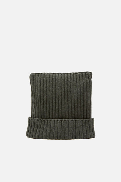 Acne Studios Ribbed square beanie - Vintage green