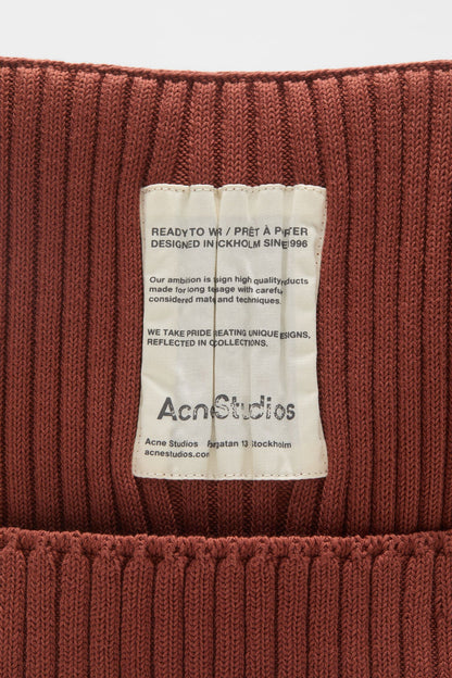 Acne Studios Ribbed square beanie - Terracotta red
