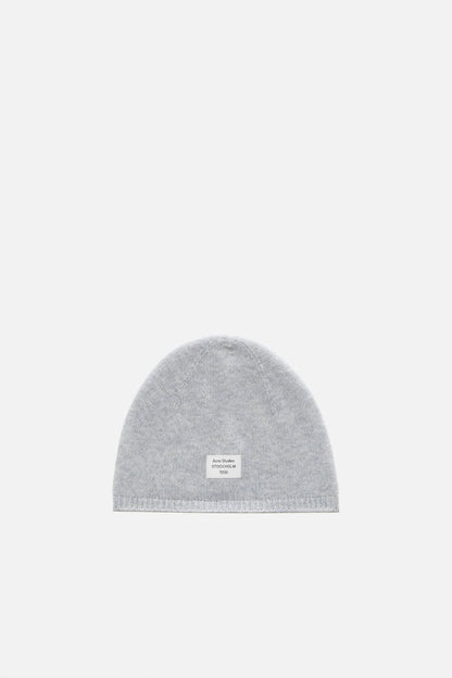 Acne Studios Cashmere beanie with logo - Cold grey melange