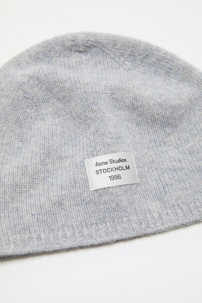 Acne Studios Cashmere beanie with logo - Cold grey melange