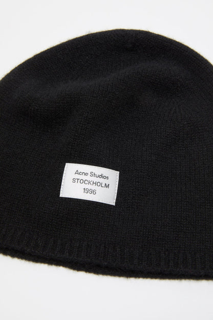 Acne Studios Cashmere beanie with logo - Black