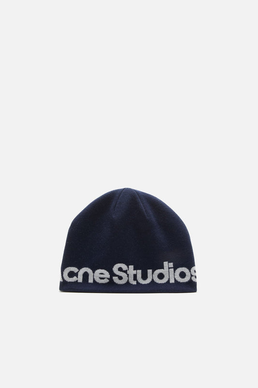 Acne Studios Wool knit beanie - Navy/white