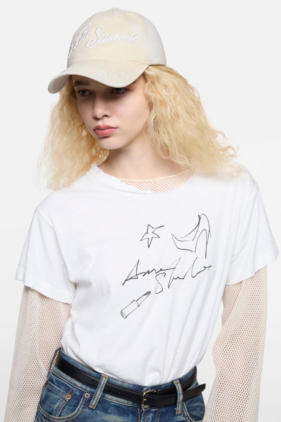 Acne Studios Embroidered logo cap - Oat beige
