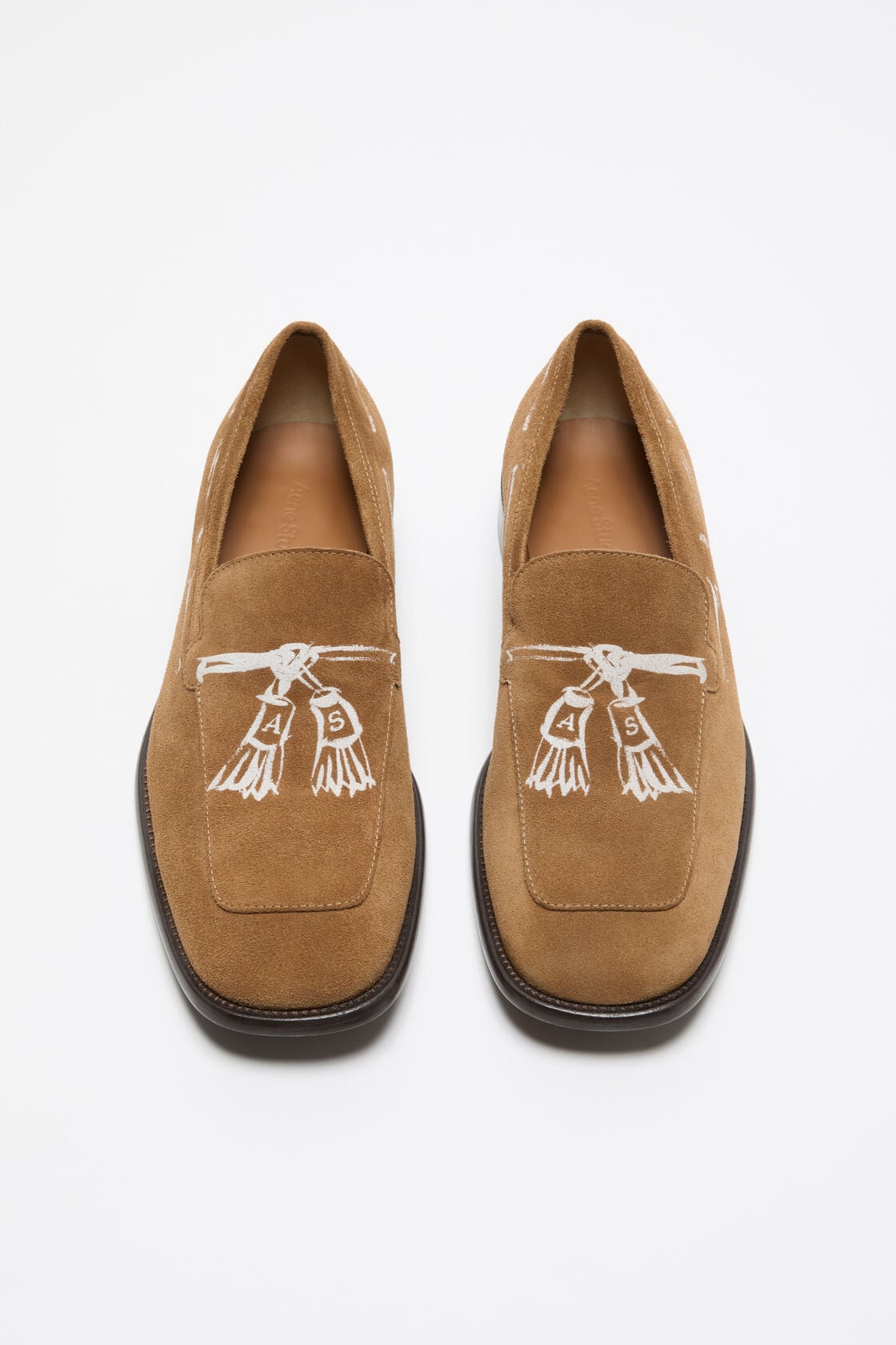 Acne Studios Printed suede loafers - Light brown
