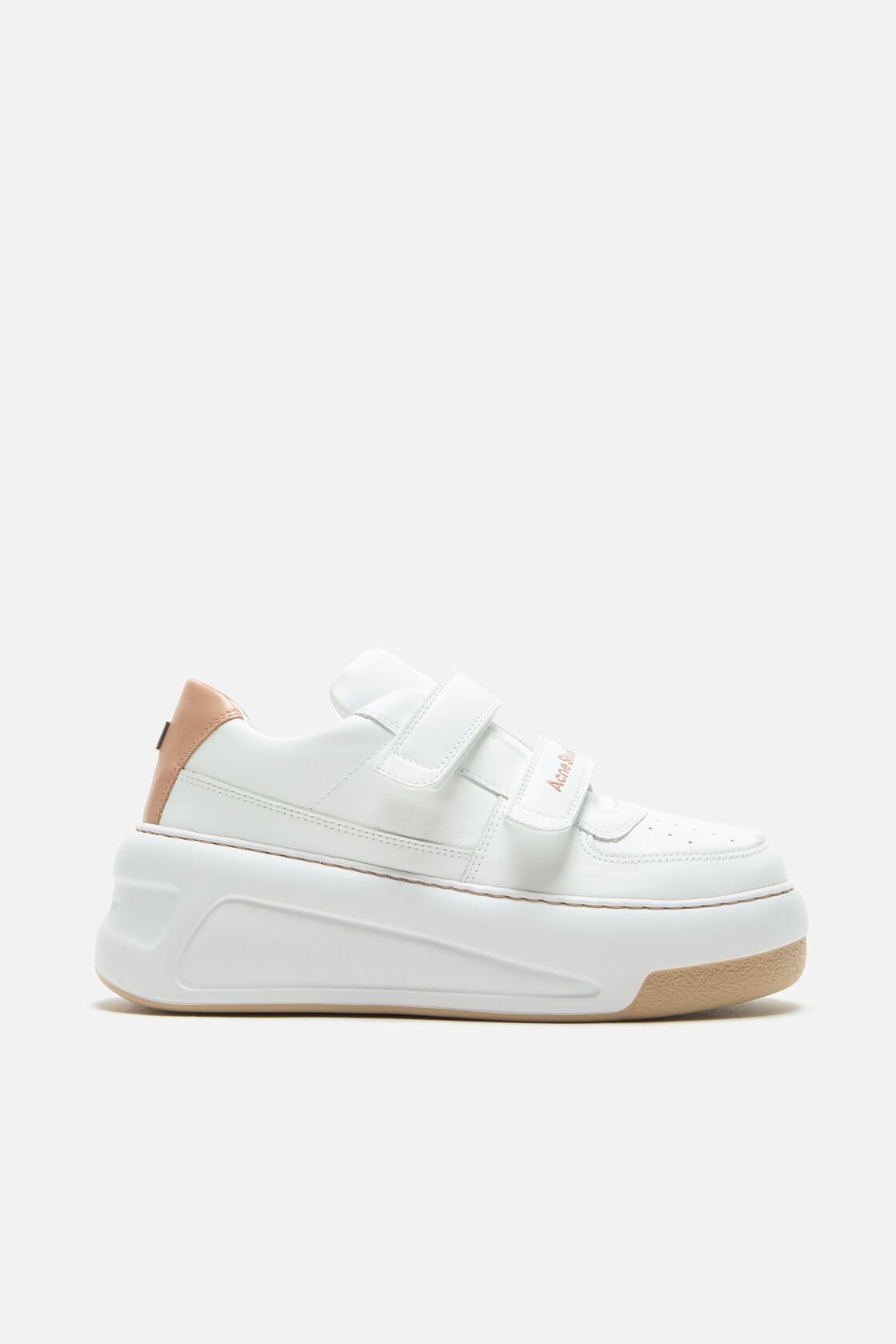 Acne Studios Leather Velcro Sneakers - Sand beige/optic white