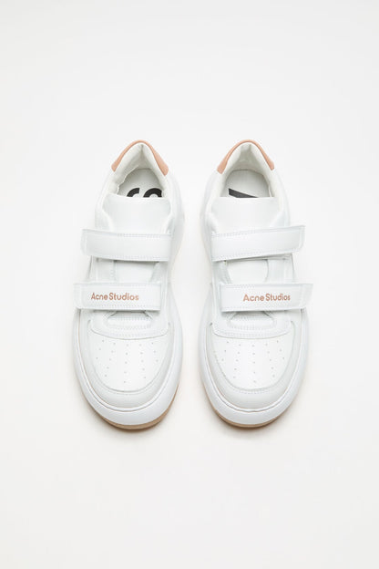 Acne Studios Leather Velcro Sneakers - Sand beige/optic white