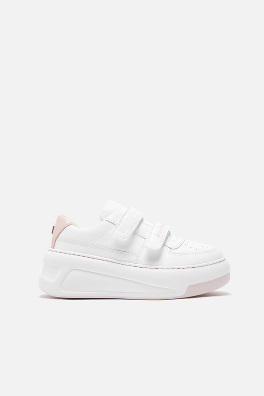 Acne Studios Velcro strap platform sneakers - Optic white/pink