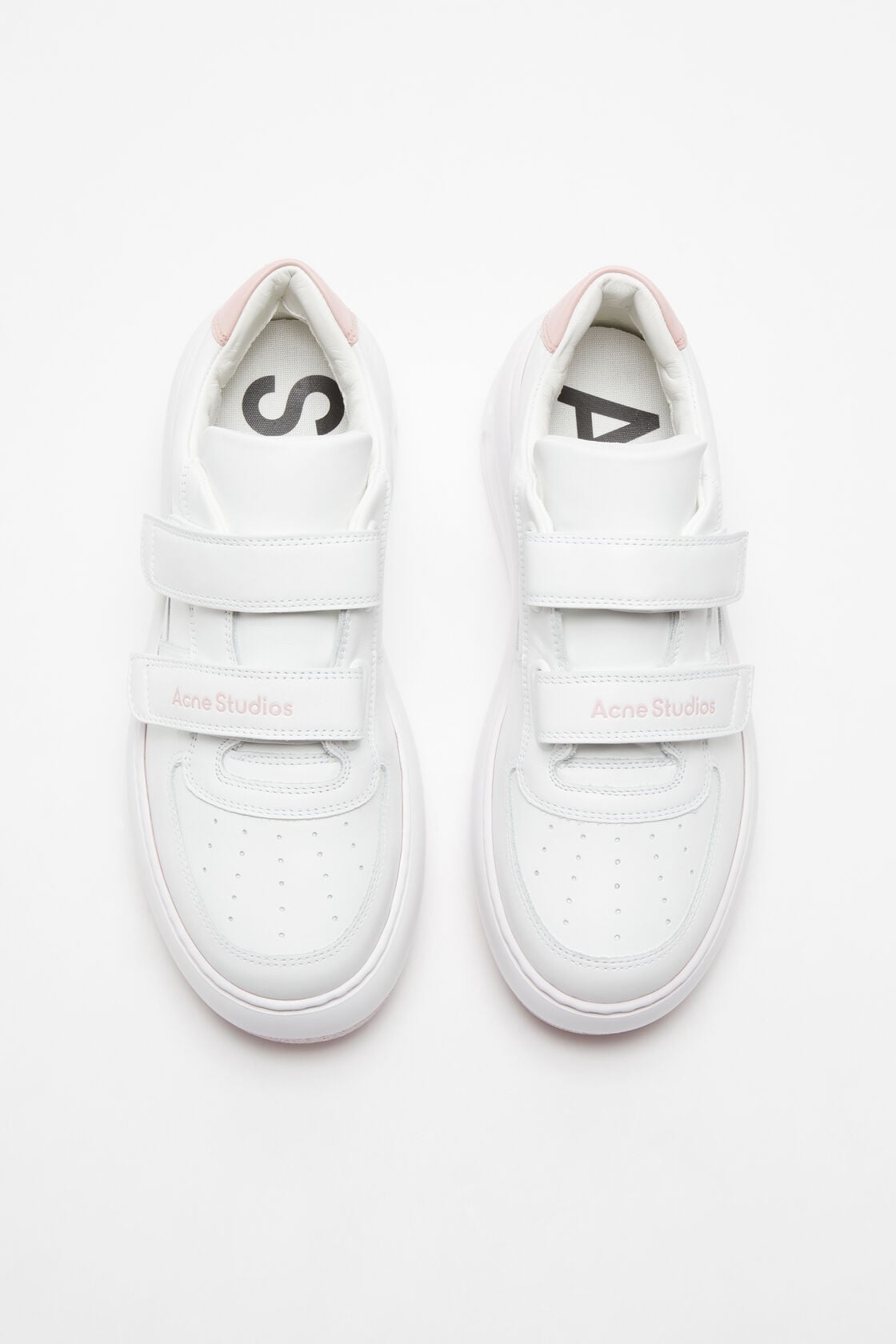 Acne Studios Velcro strap platform sneakers - Optic white/pink