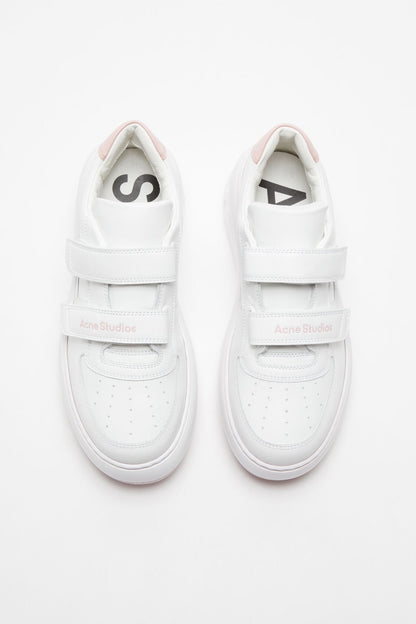 Acne Studios Velcro strap platform sneakers - Optic white/pink