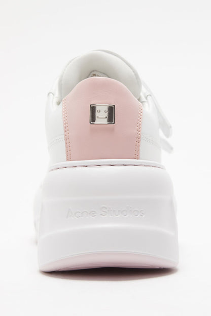 Acne Studios Velcro strap platform sneakers - Optic white/pink