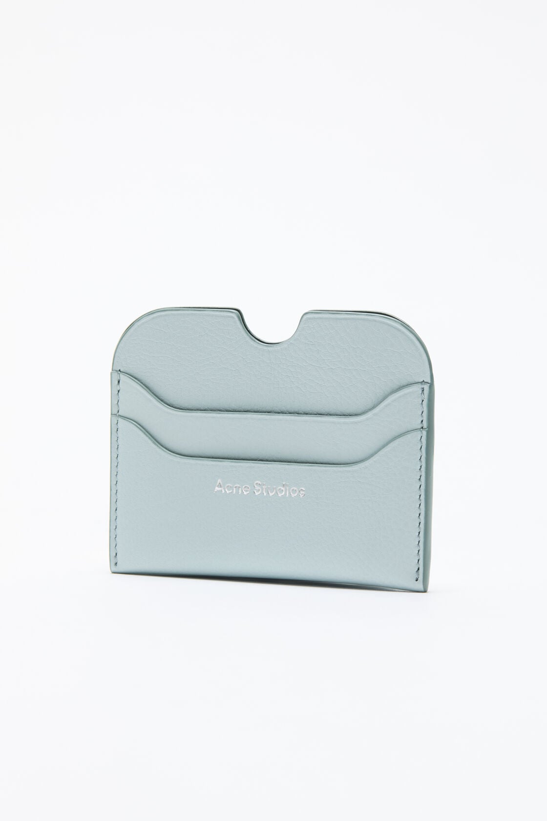 Acne Studios Leather card holder wallet - Dusty blue