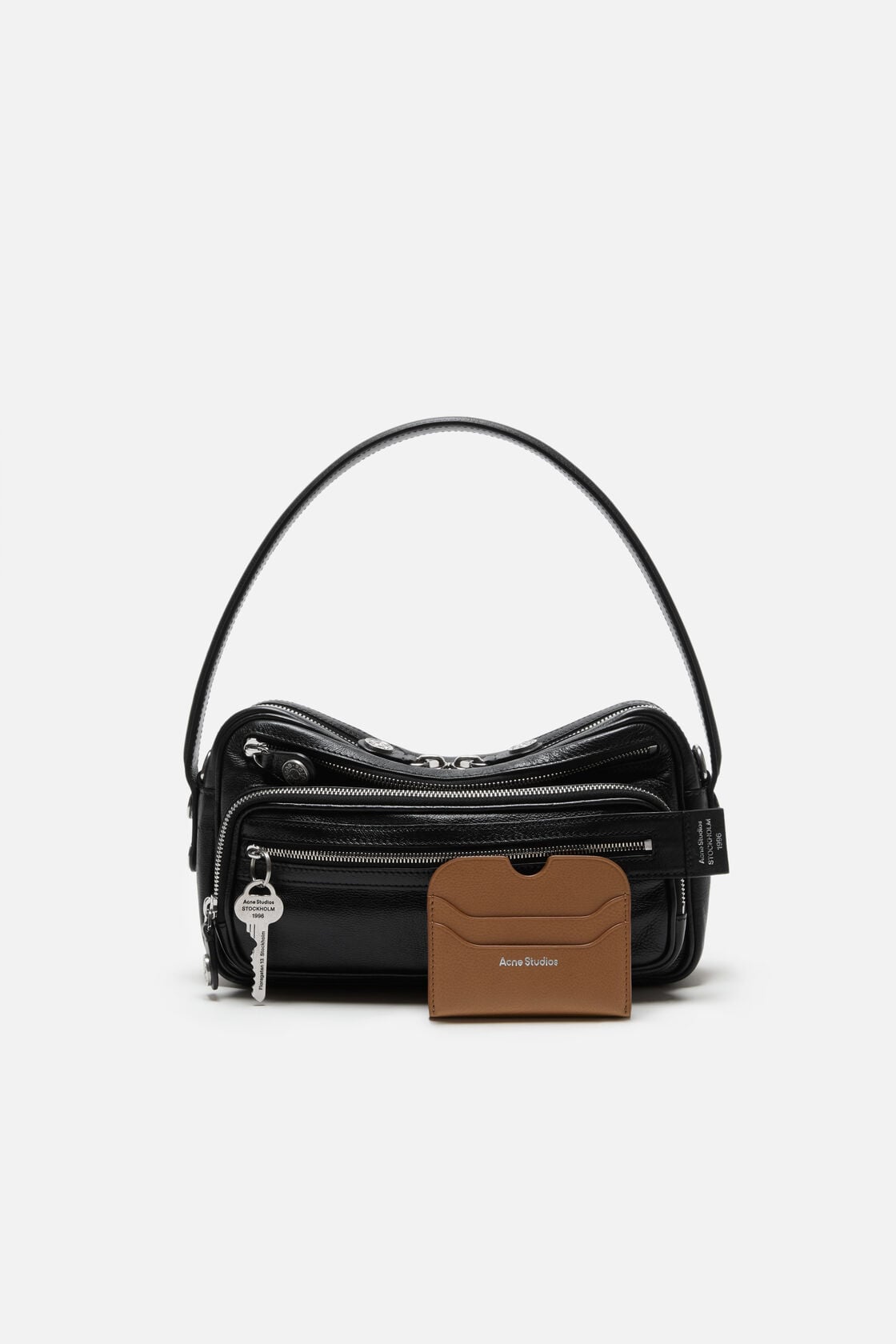 Acne Studios Leather card holder wallet - Caramel brown