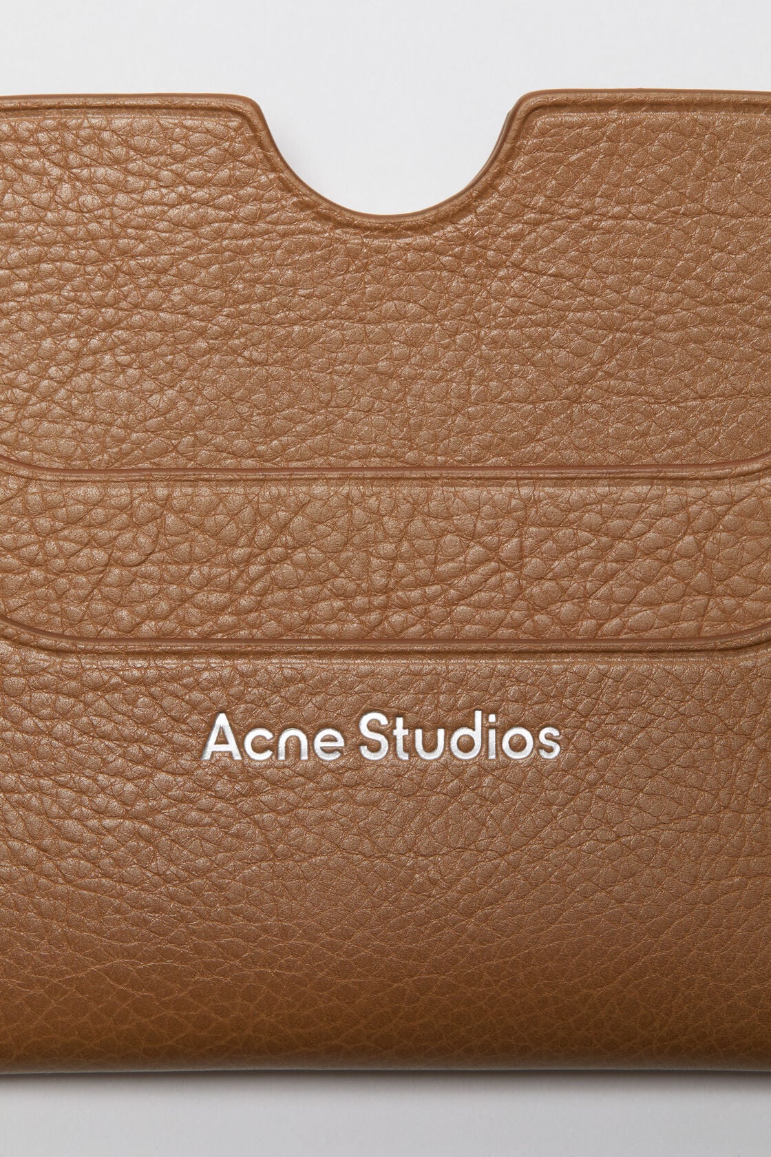 Acne Studios Leather card holder wallet - Caramel brown