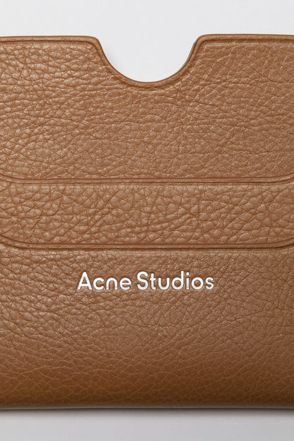 Acne Studios Leather card holder wallet - Caramel brown