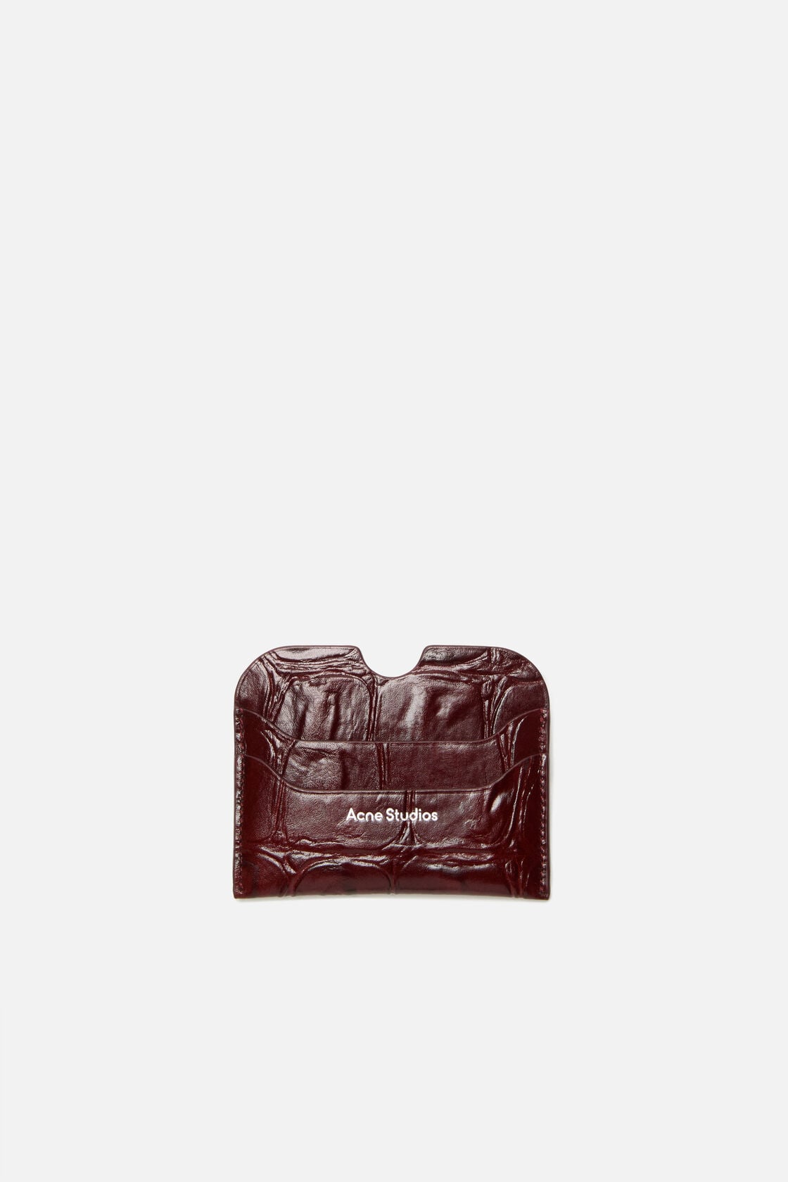 Acne Studios Leather card holder - Burgundy