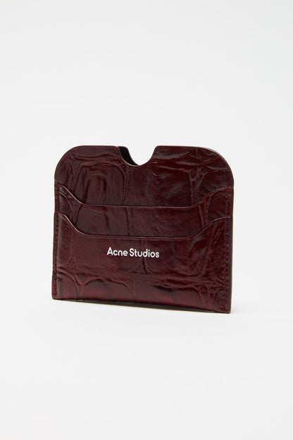 Acne Studios Leather card holder - Burgundy