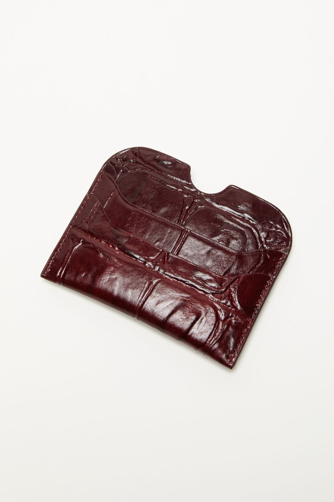 Acne Studios Leather card holder - Burgundy