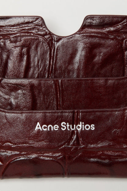 Acne Studios Leather card holder - Burgundy